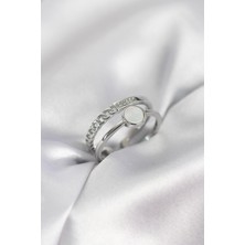 Inure Jewelry Minimal Queen Yazılı Gümüş Renk Pirinç Kadın Yüzük