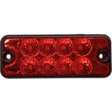 Ceray 12V-24V YAN İKAZ LAMBASI DORSE SİDE MARKER KIRMIZI (8 LEDLİ) (100*40 MM)