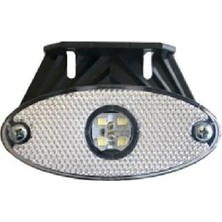 Tas 12V-24V YAN PARK LAMBASI DORSE SİDE MARKER BEYAZ OVAL (4 LEDLİ) (100*45 MM)