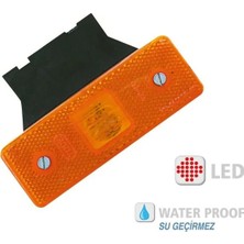 Tas 12V YAN SİNYAL LAMBASI DORSE SİDE MARKER SARI (4 LEDLİ) (110*42 MM)