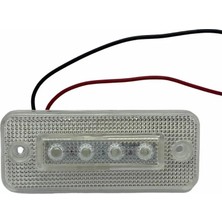 Tas 24V Yan Sinyal Lambası Side Marker (4 Ledli) (Şeffaf-Mavi) (100*41 Mm)
