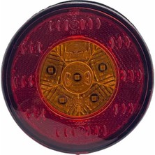 FARBA 12V SİNYAL LAMBASI+DESENLİ REFLEKTÖR YUVARLAK SARI (6 LEDLİ) (98 MM)