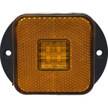 Tas 24V YAN SİNYAL LAMBASI DORSE SİDE MARKER SARI (4 LEDLİ) (88*65 MM)