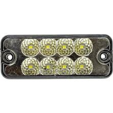 Ceray 12V-24V YAN PARK LAMBASI DORSE SİDE MARKER BEYAZ (8 LEDLİ) (100*40 MM)