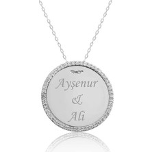 Inure Jewelry Gümüş Taşlı Kişiye Özel İsimli Bayan Kolye