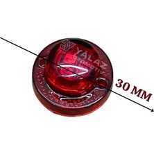B.A. Design 12V-24V İKAZ LAMBASI YUVARLAK KIRMIZI (3 LEDLİ) (30 MM)