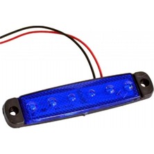 Tas 24V Parmak Lamba 6-Ledli Mavi (95*20 Mm)