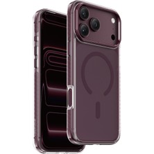 Keephone iPhone 17 Pro Max / 18 Pro Max Kılıf Darbe Dayanıklı Tırtıklı Shockstar Magsafe Köşe Korumalı Antişok Kapak - Dark Cherry