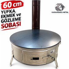Karahisarlı Metal 60 cm Davul Soba -  Yufka, Gözleme, Ekmek Pişirme Sobası - Odun Sobası