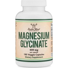 Double Wood Magnesium Glycinate 400MG - 180 Capsules (6 Aylık Kullanım) Highly Bioavailable Bisglycinate