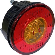 Newlight 12V Sinyal Lambası Reflektörlü Sarı (6 Ledli) (Yuvarlak 98 Mm)