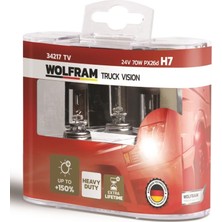 WOLFRAM 24V H7 AMPUL 70W %150 FAZLA IŞIK TRUCK LIGHT (2 AD) GERMANY