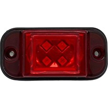 YLZ 12V-24V Yan Ikaz Lambası Dorse Side Marker Kırmızı (4 Ledli) (76*37 Mm)