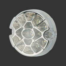 12V-24V GERİ VİTES LAMBASI YUVARLAK BEYAZ (17 LEDLİ) (95 MM)