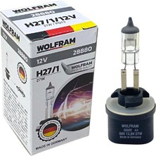 Wolfram 12V H27 Ampul 27W 880 (Düz Soket) Germany