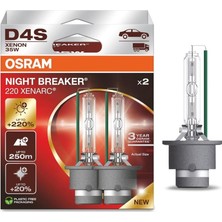 Osram Xenon Ampul D4S 35W +%220 Fazla Işık +%20 Beyaz Işık 4300K (2 Ad)