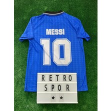 Belirtilmemiş Lionel Messi Arjantin 1994 Dünya Kupası Özel Tasarım Yakalı Nostalji Forma / Messi Arjantin Forma