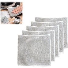 Bemy Ticaret Gümüş Tel Bez Temizleme Bezi Yağsız Bez Izgaralar Soba Bulaşık Yıkama Cleanin Ev Pot X6D5 ve Yıkama Bezi