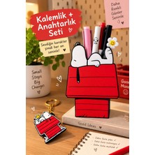 Wowolab Snoopy Temalı Kalemlik ve Anahtarlık Seti 3D Baskı Masa Organizeri
