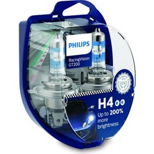 Philips Phılıps 12V H4 Ampul 60/55W Racıng Vısıon GT200 +%200 Parlak Işık (2 Ad)