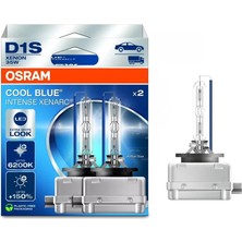 Osram Xenon Ampul D1S 35W 6200K Cool Blue Intense (Beyaz Işık) (2 Ad)
