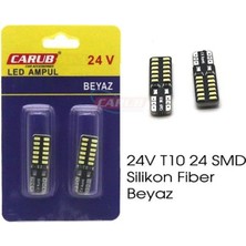 Carub 24V Dipsiz Ampul T10 24 Ledli Beyaz Canbus (2 Ad)