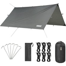 Bemy Ticaret Tarp Gölgelik Tente, Taşınabilir Örtü Branda Çok Işlevli Outdoor Açık Hava Kamp Seyahat Tente Branda Güneşlik Karavan Tente Yan Çadır Gölgelik - 300X400 cm - Gri