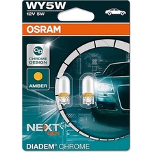 Osram 12V Dipsiz Ampul T10 5W Sarı (Diadem Krom) (2 Ad)