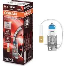 Osram 12V H3 Ampul 55W +%150 Fazla Işık Nıght Breaker Laser