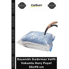 Carlburn #hurç Yer Tasarrufu Sızdırmaz Valfli Dayanıklı Kalın Şeffaf Vakumlu Hurç Poşet 55X90 cm