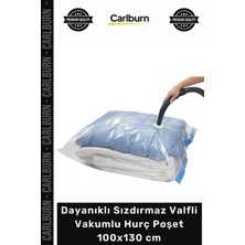 Carlburn Özel Üretim Büyük Boy Yorgan Battaniye Saklama Torbası Şeffaf Valfli Vakumlu Hurç Poşet 100X130 cm