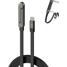 Bemy Ticaret Hasır Kablo 1.5metre Type-C Type-C Şarj Kablosu Tip C Telefon Stand Tutucu Katlanabilir Telefon Tutucu Örgülü Macbook Tablet Hızlı Şarj 240 W