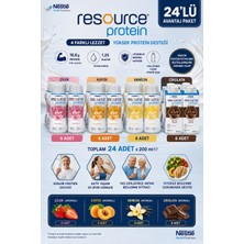 Nestle Resource Protein 200ML  Karma Paket 24 Lü Çiko-Çilek-Vanilya-Kayısı