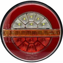 Wolfram 12V-24V Stop Lambası Yuvarlak (Neon Ledli-Kayar Sinyalli) (4 Fonksiyonlu) (140*35 Mm) E9 Sağ