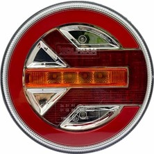 Wolfram 12V-24V Stop Lambası Yuvarlak (Neon Ledli-Kayar Sinyalli) (3 Fonksiyonlu) (140*35 Mm) E9 Sağ