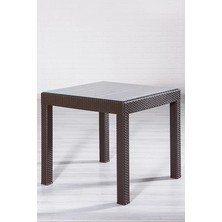Bemy Ticaret 80X80 Camlı Kahve Masa - Bahçe&balkon&teras