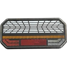 Wolfram 12V-30V Stop Lambası Ledli (6 Fonksiyonlu) (235*110 Mm) Sol E9