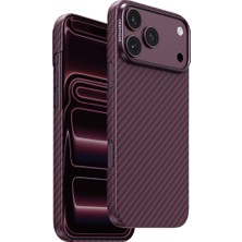 Keephone iPhone 17 Pro Max / 18 Pro Max Uyumlu Kevlar Kılıf Diago Magsafe 0,5 Süper Ince Aramid Karbon Fiber - Bordo Dark Cherry