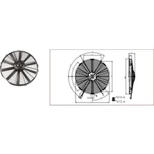 Kormas 24V Fan Motoru Üfleyici Aksiyel 14 " (Dış Çap 387 Mm)