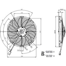 Kormas 24V Fan Motoru Emici Aksiyel 11 " (Helis) (Dış Çap 310 Mm)