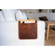 LWA Leather Deri Koltuk Kolçak Düzenleyici, Dergiler, Tabletler, Uzaktan Kumandalar, Kitaplar ve Aksesuarlar Için El Yapımı Büyük Boy