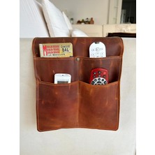 LWA Leather Deri Koltuk Kolçak Düzenleyici, Dergiler, Tabletler, Uzaktan Kumandalar, Kitaplar ve Aksesuarlar Için 4 Cepli El Yapımı Büyük Boy
