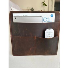 LWA Leather Deri Koltuk Kolçak Düzenleyici, Dergiler, Tabletler, Uzaktan Kumandalar, Kitaplar ve Aksesuarlar Için 3 Cepli El Yapımı Standart