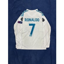 Belirtilmemiş Cristiano Ronaldo Beyaz Renk 2018 Sezonu Uzun Kol Nostalji Real Madrid Forma / Ronaldo Retro Forma