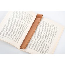 LWA Leather Deri Kitap Ayracı, El Yapımı Dikişli Kitap Ayracı 2 Adet Açık Kahve