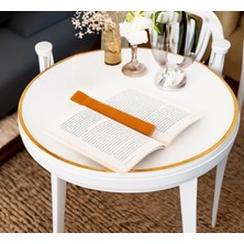 LWA Leather Deri Kitap Ayracı, El Yapımı Dikişli Kitap Ayracı 4 Adet Camel