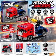 Abnturk 84 Parça Kırmızı Renkli Araba Lego-Eğitici Öğretici Zeka Çocuk Oyunları
