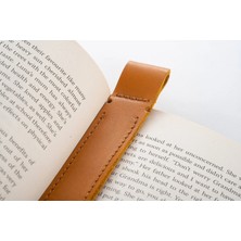 LWA Leather Deri Kitap Ayracı, El Yapımı Dikişli Kitap Ayracı 1 Adet Hardal