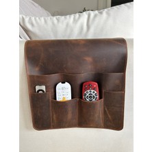 LWA Leather Deri Koltuk Kolçak Düzenleyici, Dergiler, Tabletler, Uzaktan Kumandalar, Kitaplar ve Aksesuarlar Için 5 Cepli El Yapımı
