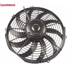 Kormas 12V Fan Motoru Emici Aksiyel 12 " (Helis) (Kalın Motorlu) (Dış Çap 335 Mm)